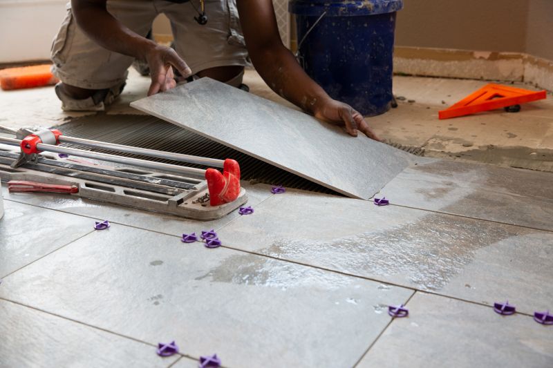 Modern Tile Floor in Kitchen